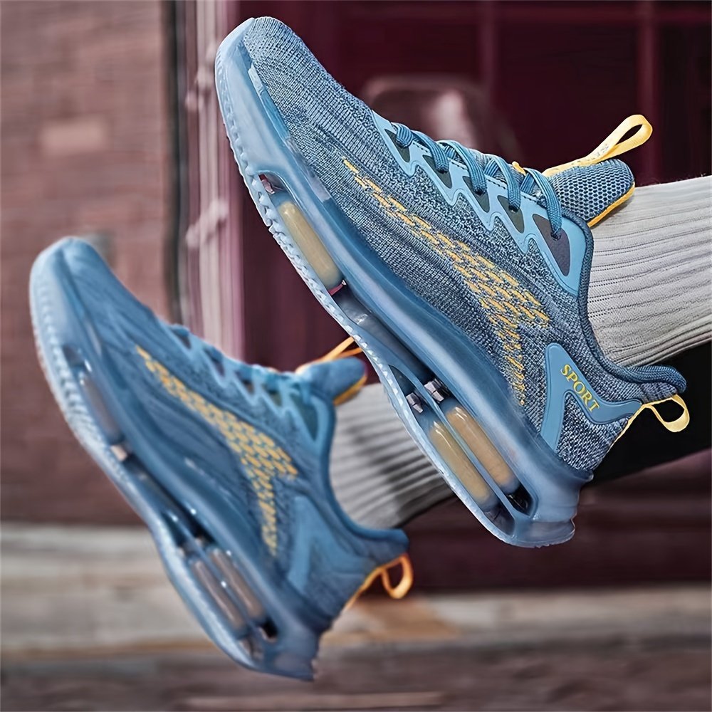 Men??s Trendy Woven Knit Breathable Running Shoes With Air Cushion, Comfy Non Slip Durable Sneakers For Men??s Outdoor Activities - Image 7