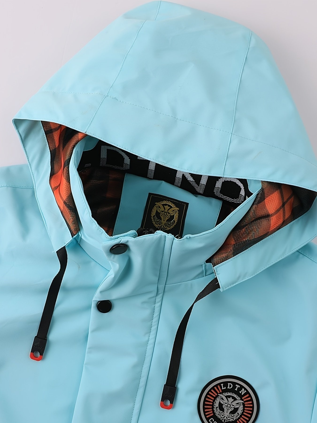 Multiple Pocket Design Men??s Embroidery Long Sleeve Zip Up Drawstring Hooded Jacket, Men??s Stand Collar Thin Jacket For Spring Outdoor - Image 9