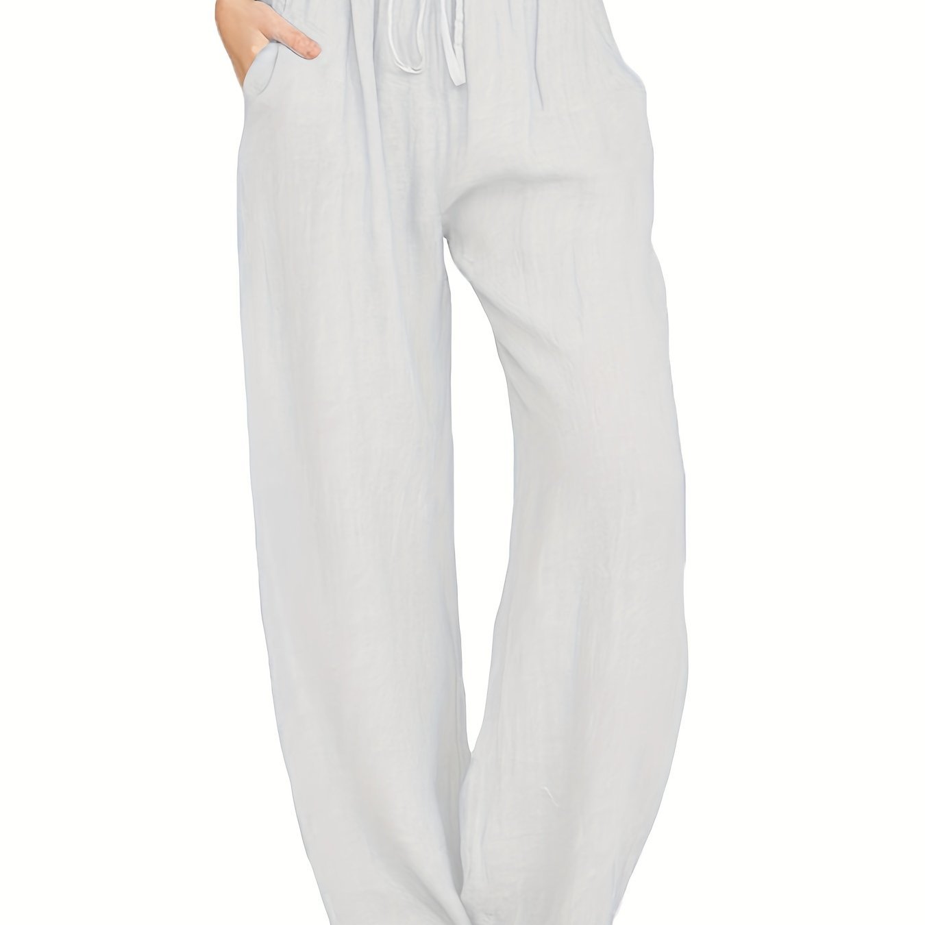 Drawstring Wide Leg Pants, Solid Loose Palazzo Pants, Casual Every Day Pants, Women??s Clothing - Image 4