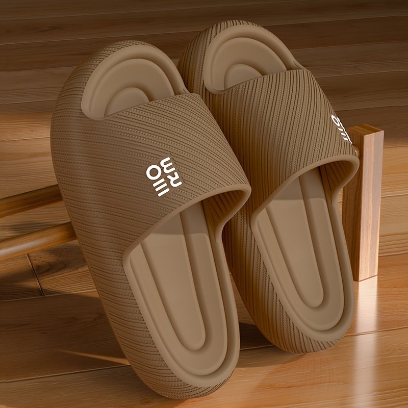 Simple Letter Design Slides, Casual Open Toe Soft Sole Shoes, Comfortable Indoor Home Bathroom Shower Slides - Image 5