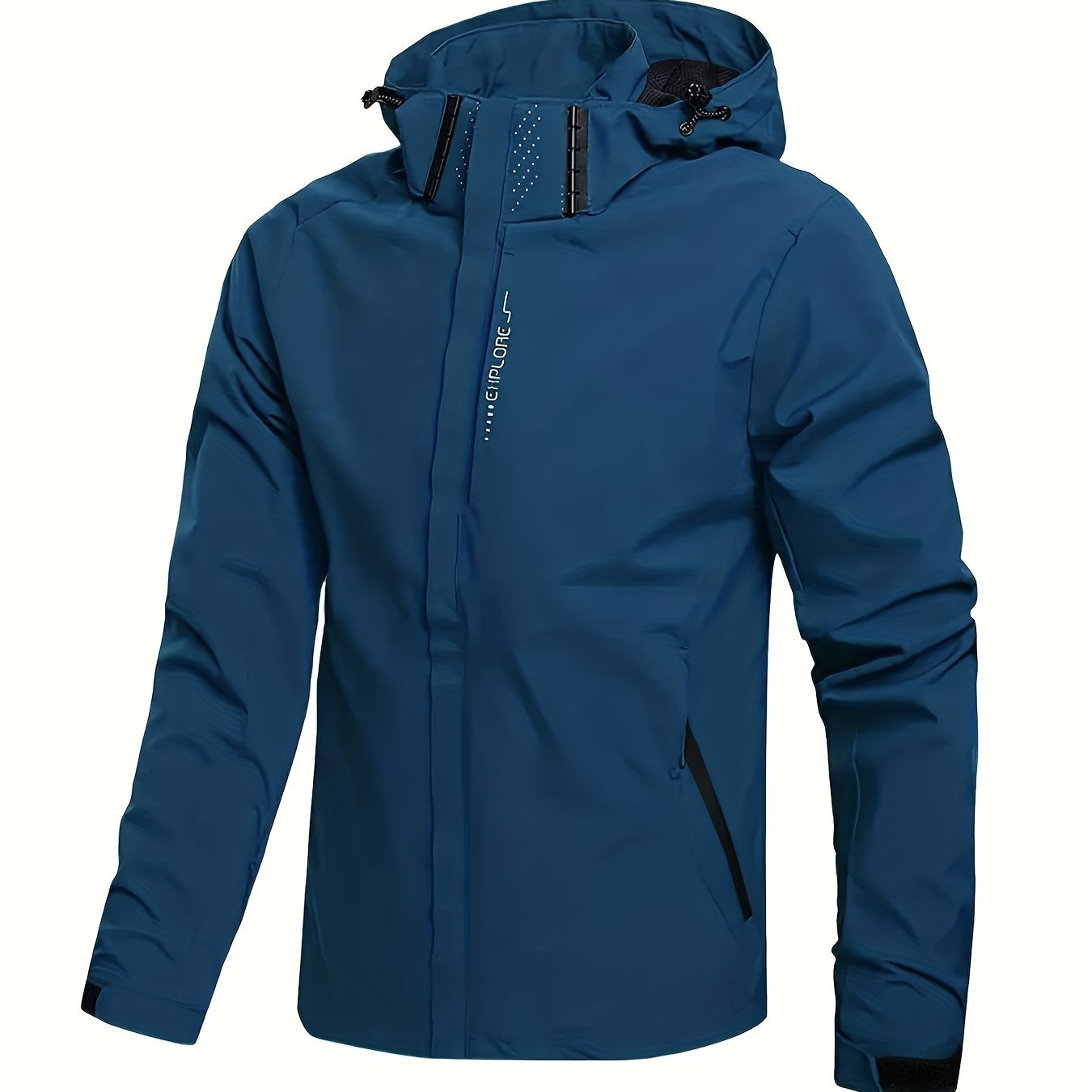 Men??s Casual Hooded Waterproof Windbreaker Jacket Coat Regular Fit Coat For Spring Autumn Outdoors Hiking - Image 4