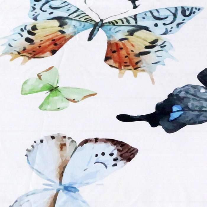 White 2/3-Piece Colorful Flying Butterflies Duvet Cover Set - Image 3