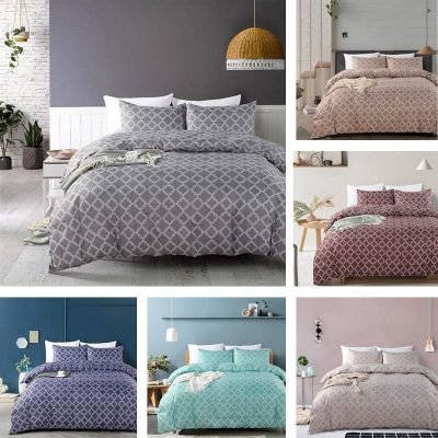 2/3-Piece Quarterfoil Lattice Pattern Duvet Cover Set