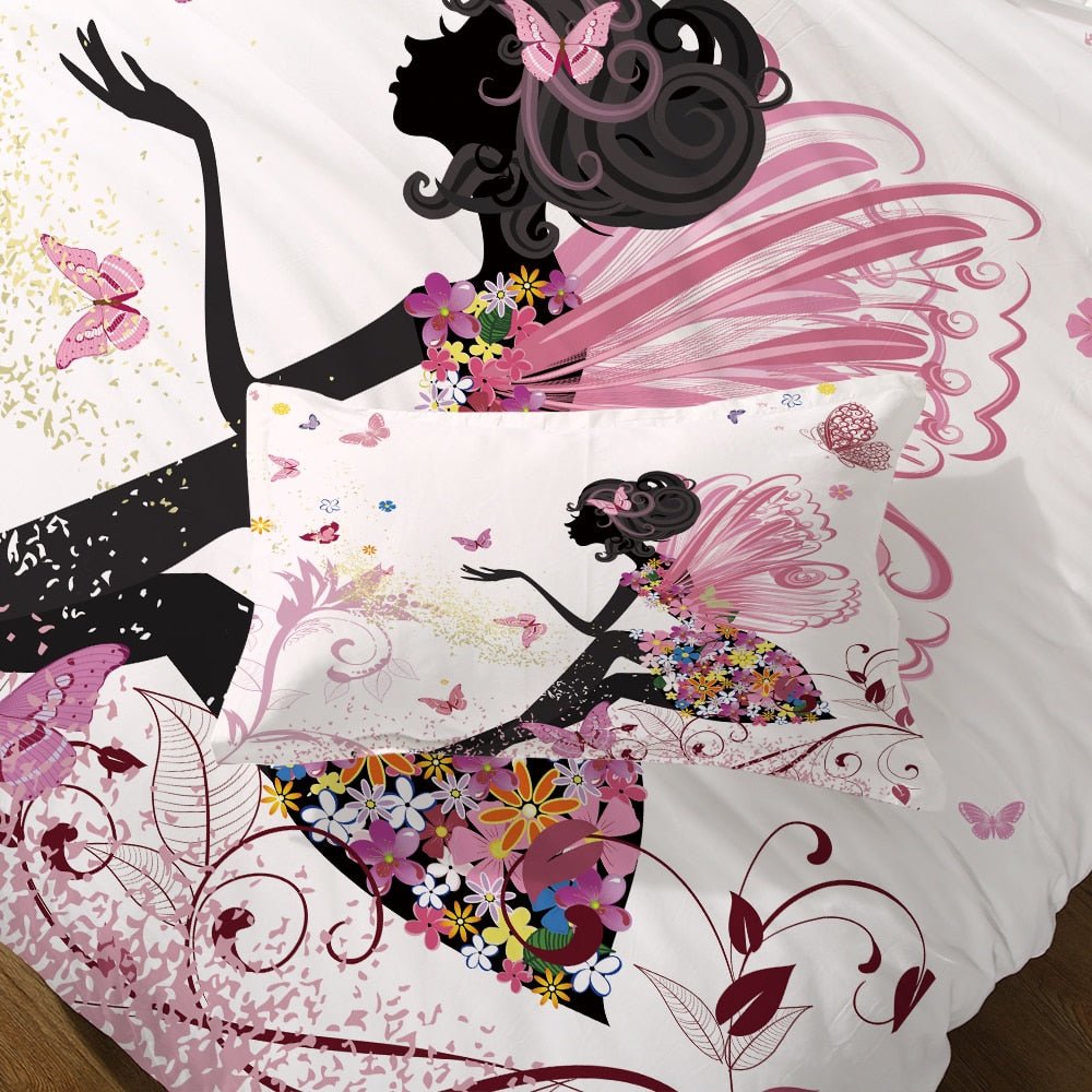 2/3-Piece Girls Butterfly Fairy Duvet Cover Bedding Set - Image 4