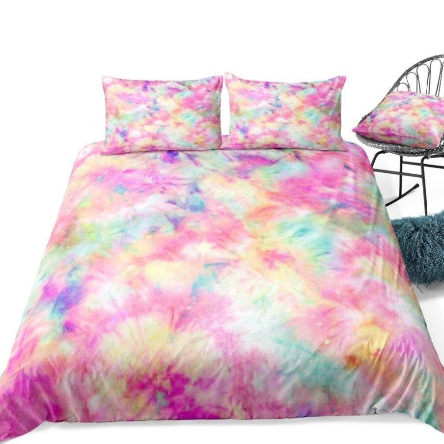 2/3-Piece Pink Pastel Tie-Dye Splash Duvet Cover Set - Image 4