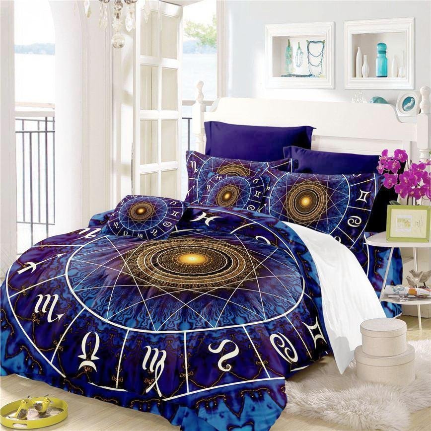 3-Piece Zodiac Constellation Chart Duvet Bedding Set - Image 2