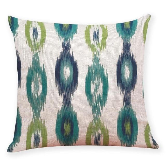 18?? Blue / Green Geometric Pattern Throw Pillow Cover - Image 9