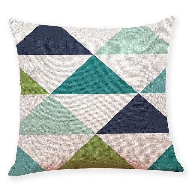 18?? Blue / Green Geometric Pattern Throw Pillow Cover - Image 14