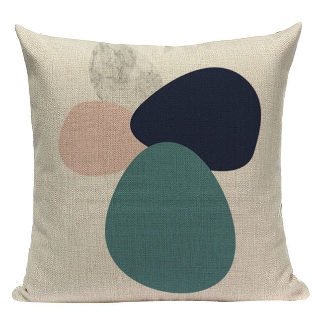 18?? Pink / Teal Nordic Geometric Elements Pillow Cover - Image 9