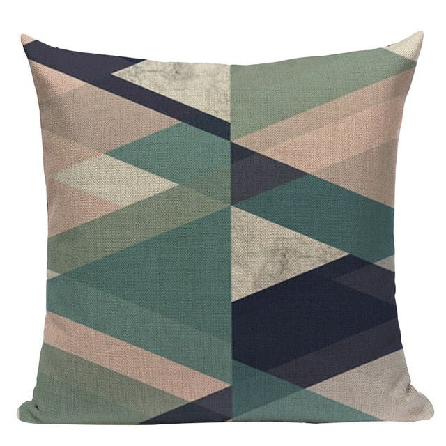 18?? Pink / Teal Nordic Geometric Elements Pillow Cover - Image 24