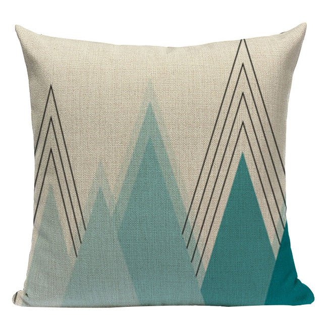 18?? Pink / Teal Nordic Geometric Elements Pillow Cover - Image 23