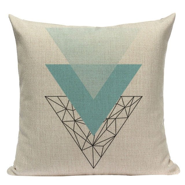 18?? Pink / Teal Nordic Geometric Elements Pillow Cover - Image 22
