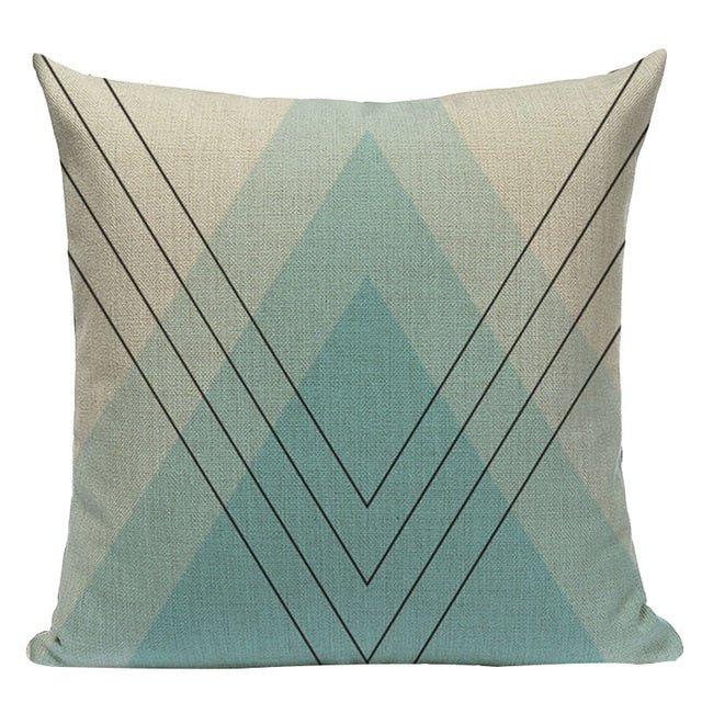 18?? Pink / Teal Nordic Geometric Elements Pillow Cover - Image 13