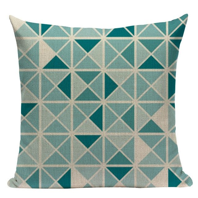 18?? Pink / Teal Nordic Geometric Elements Pillow Cover - Image 14