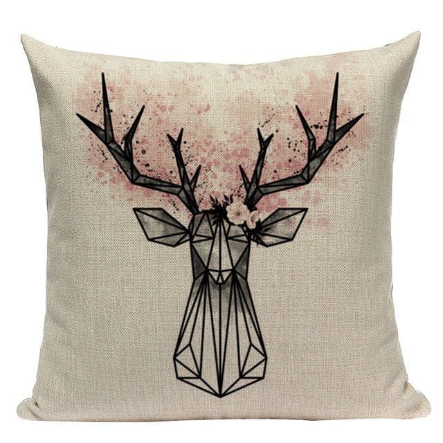 18?? Pink / Teal Nordic Geometric Elements Pillow Cover - Image 28