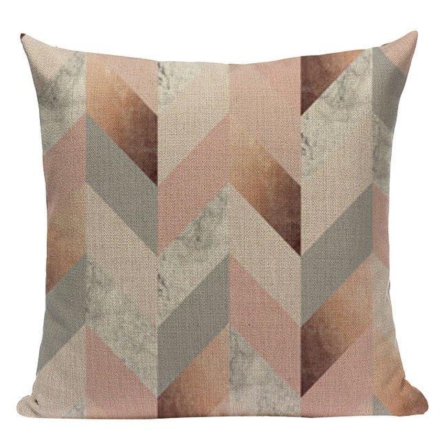 18?? Pink / Teal Nordic Geometric Elements Pillow Cover - Image 16