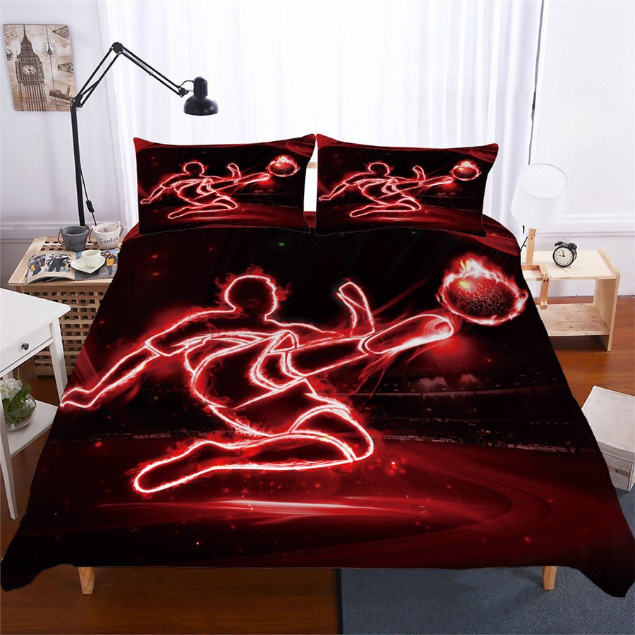2/3-Piece Soccer Player Action Duvet Cover Bedding Set