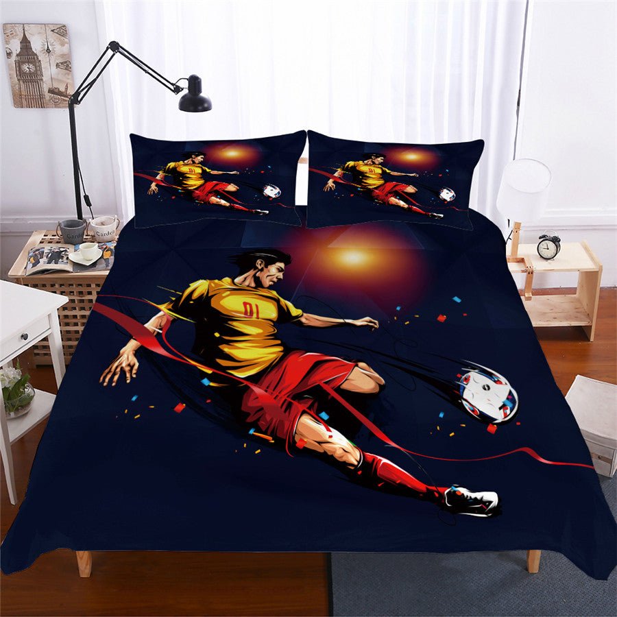 2/3-Piece Soccer Player Action Duvet Cover Bedding Set - Image 3