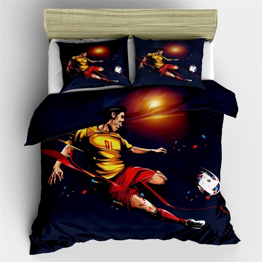 2/3-Piece Soccer Player Action Duvet Cover Bedding Set - Image 7
